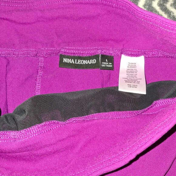 Nina Leonard Cropped Trousers - Crystal Hem - Super Stretch - Size L - Picture 8 of 11